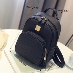 Crocodile Pattern Backpack Small Black Bag Women's Casual Bag Dual Purpose