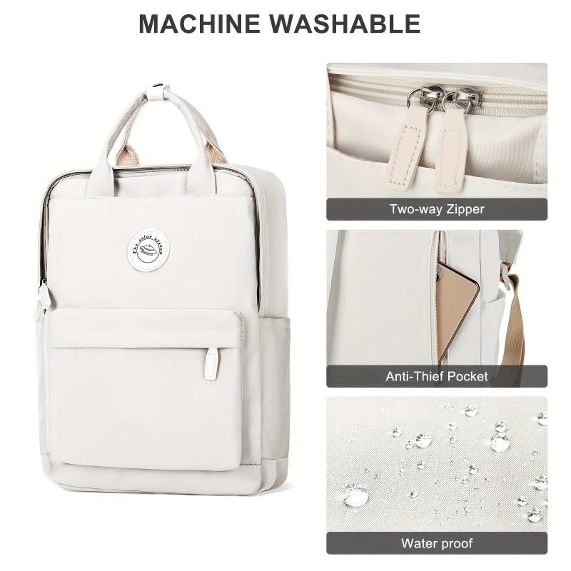 Solid Backpack For Women College Student High School Junior High School Backpack