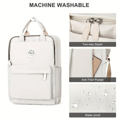 Solid Backpack For Women College Student High School Junior High School Backpack