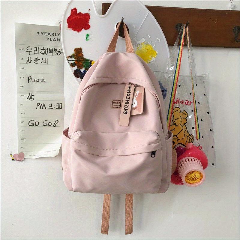 Solid Schoolbag Women's High School College Students Backpack Girl Backpack