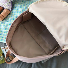 Solid Schoolbag Women's High School College Students Backpack Girl Backpack