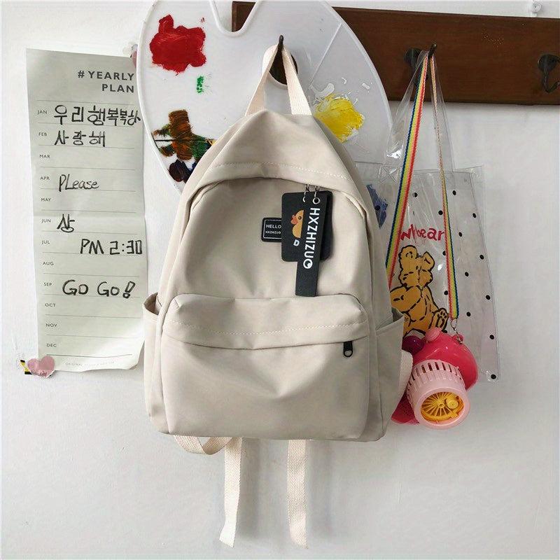 Solid Schoolbag Women's High School College Students Backpack Girl Backpack