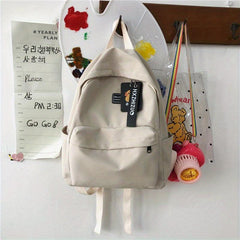 Solid Schoolbag Women's High School College Students Backpack Girl Backpack