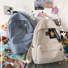 Solid Schoolbag Women's High School College Students Backpack Girl Backpack