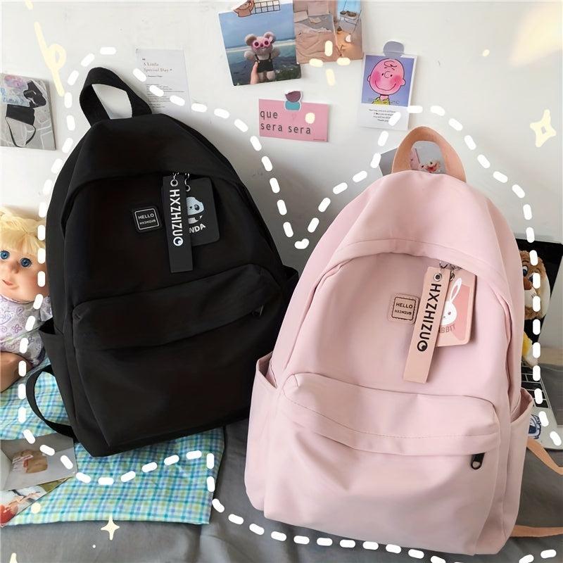 Solid Schoolbag Women's High School College Students Backpack Girl Backpack