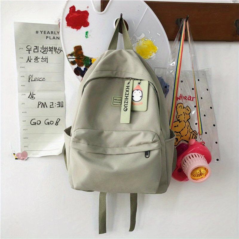 Solid Schoolbag Women's High School College Students Backpack Girl Backpack