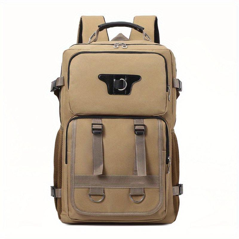 Men's Functional Canvas Backpack Large Capacity Outdoor Travel Backpack