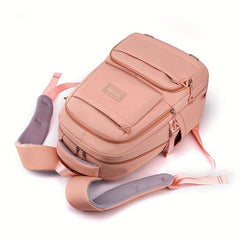 Large Capacity Nylon Backpack Preppy Student Travel Outdoor Bag