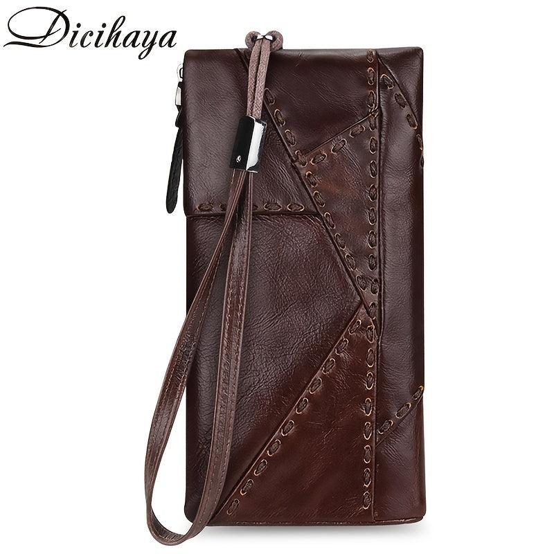 Men's Business Leather Long Zipper Wallet