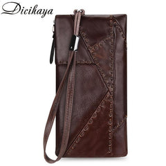 Men's Business Leather Long Zipper Wallet
