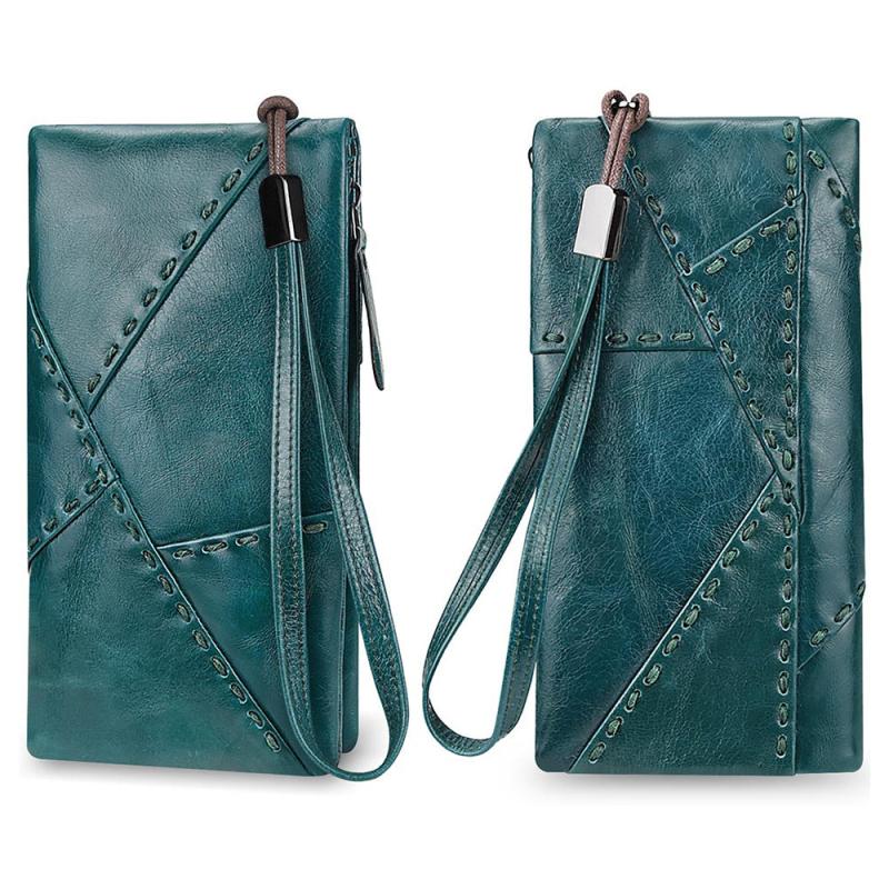 Men's Business Leather Long Zipper Wallet