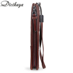 Men's Business Leather Long Zipper Wallet
