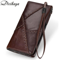 Men's Business Leather Long Zipper Wallet