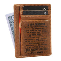 Minimalist RFID Wallet Gift To Son Daughter from Mom Dad