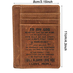 Minimalist RFID Wallet Gift To Son Daughter from Mom Dad