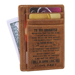 Minimalist RFID Wallet Gift To Son Daughter from Mom Dad