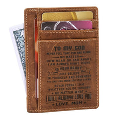 Minimalist RFID Wallet Gift To Son Daughter from Mom Dad