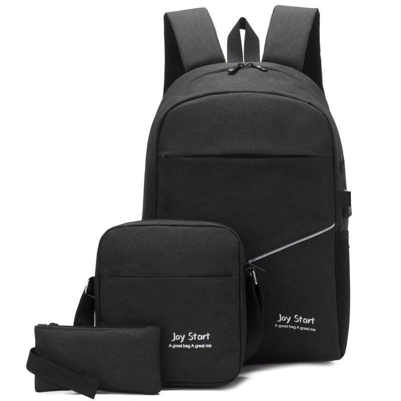 3pcs Backpack Crossbody Bag And Pen Bag Set Men's Backpack Casual School Bag