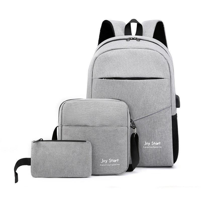 3pcs Backpack Crossbody Bag And Pen Bag Set Men's Backpack Casual School Bag