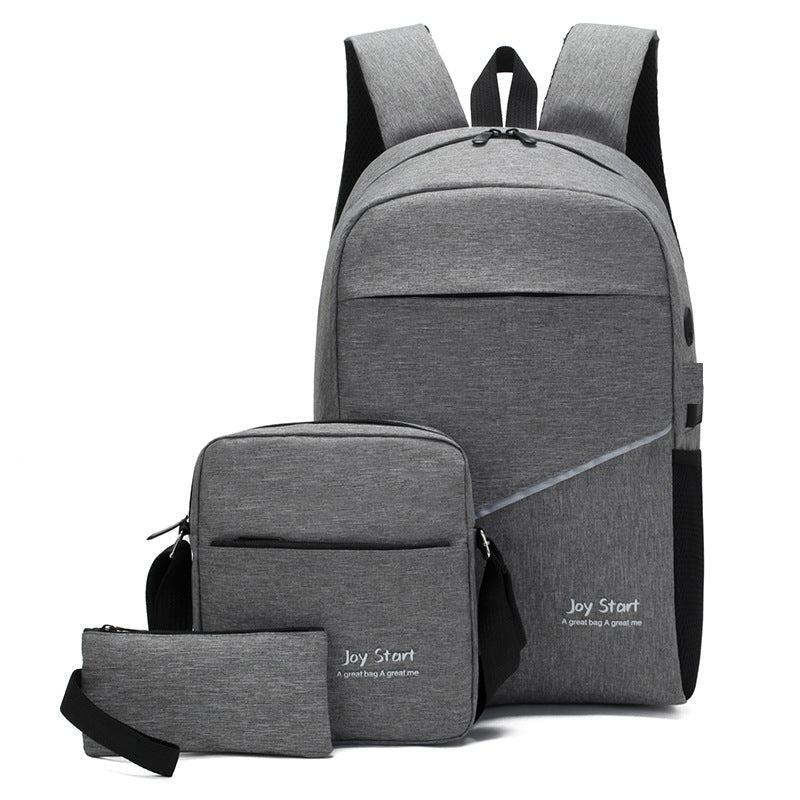 3pcs Backpack Crossbody Bag And Pen Bag Set Men's Backpack Casual School Bag
