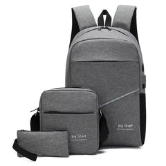 3pcs Backpack Crossbody Bag And Pen Bag Set Men's Backpack Casual School Bag
