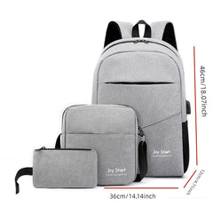3pcs Backpack Crossbody Bag And Pen Bag Set Men's Backpack Casual School Bag