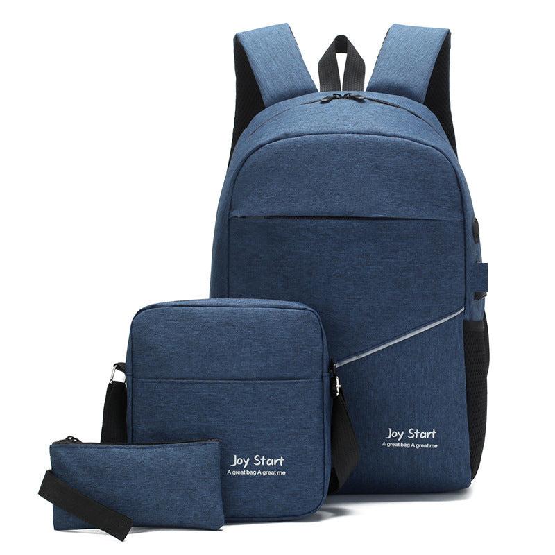 3pcs Backpack Crossbody Bag And Pen Bag Set Men's Backpack Casual School Bag