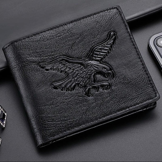 Eagle Pattern Embossed 3D Men's Wallet Credit Card Holder