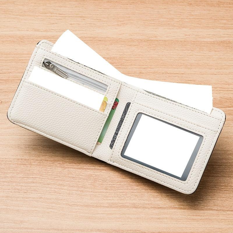 Men's Short Canvas Wallet Ultra Thin Zipper Coin Wallet