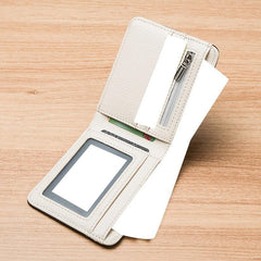Men's Short Canvas Wallet Ultra Thin Zipper Coin Wallet