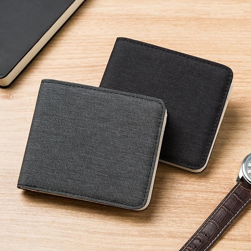 Men's Short Canvas Wallet Ultra Thin Zipper Coin Wallet