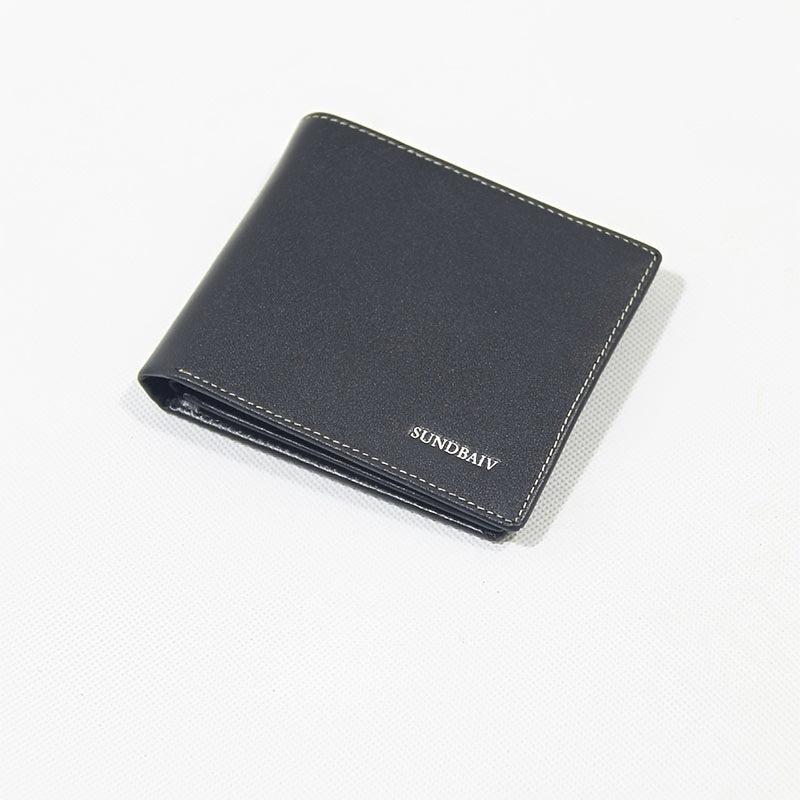 Men's Leather Short Wallet Money Clip Card Holder Purse