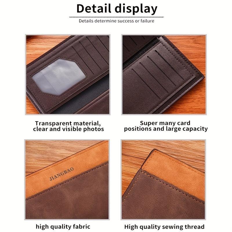 Men's Vintage Leather Long Wallet 14 Card Slots Cash Purse Clutch Bag