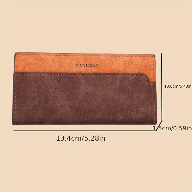 Men's Vintage Leather Long Wallet 14 Card Slots Cash Purse Clutch Bag