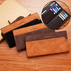 Men's Vintage Leather Long Wallet 14 Card Slots Cash Purse Clutch Bag