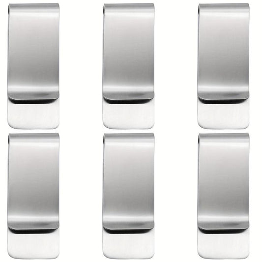 6pcs Stainless Steel Money Clip Credit Card Cash Holder