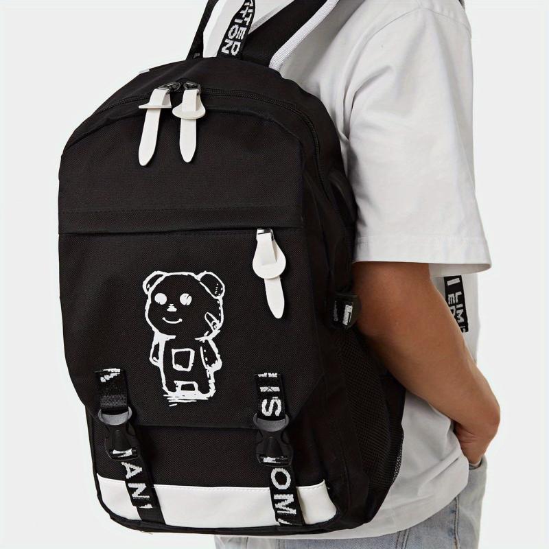 Men's Anime Luminous Backpack with USB Charging Port