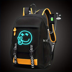 Men's Anime Luminous Backpack with USB Charging Port