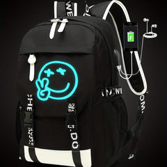 Men's Anime Luminous Backpack with USB Charging Port