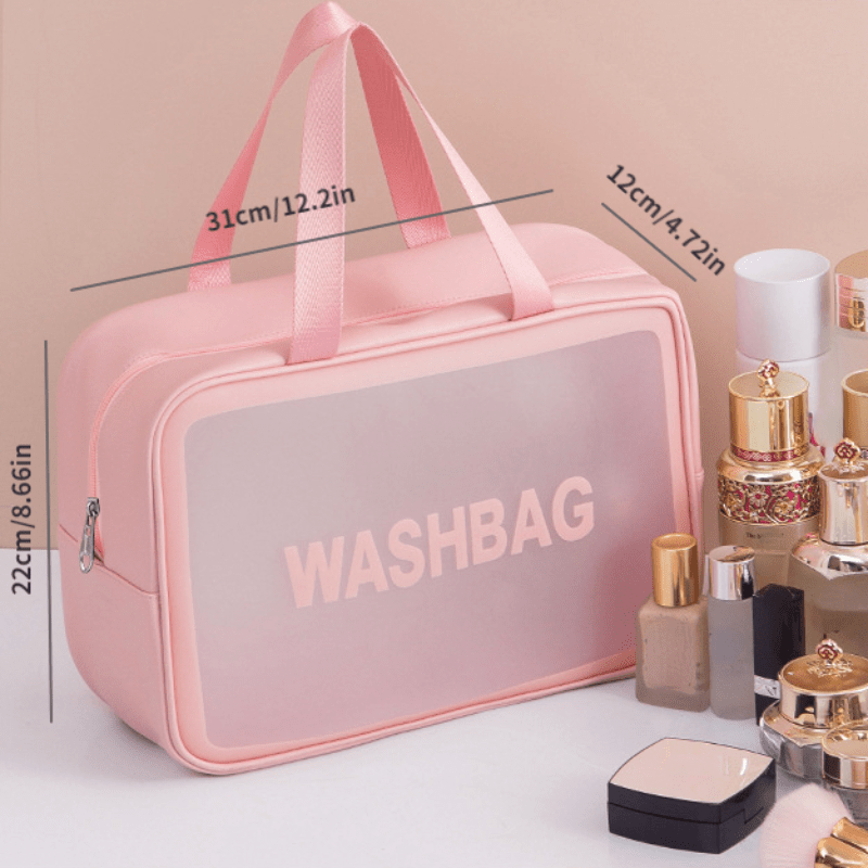 2pcs Transparent Toiletry Bag Waterproof Cosmetic Travel Storage Set