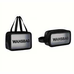 2pcs Transparent Toiletry Bag Waterproof Cosmetic Travel Storage Set