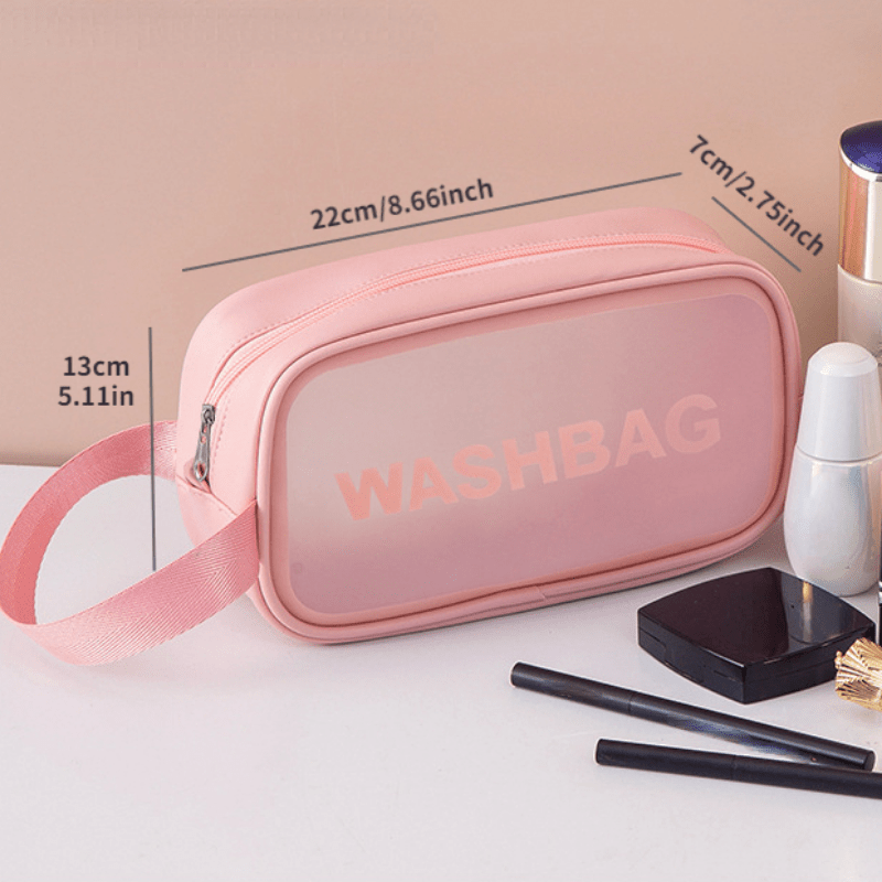 2pcs Transparent Toiletry Bag Waterproof Cosmetic Travel Storage Set