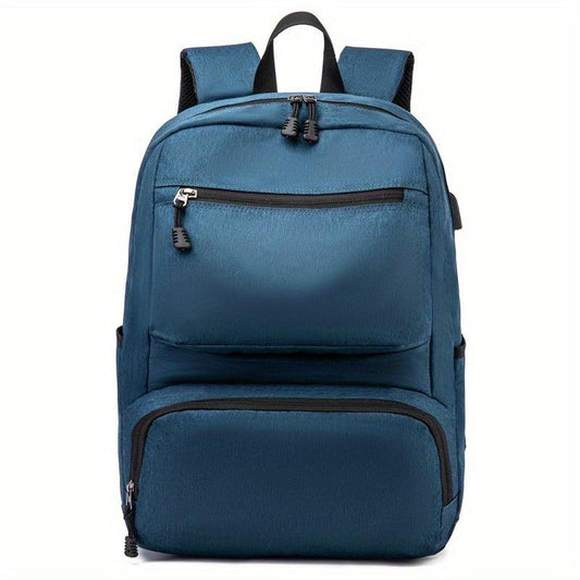 Men's Casual Large Capacity Backpack School Bag With USB Charging Port