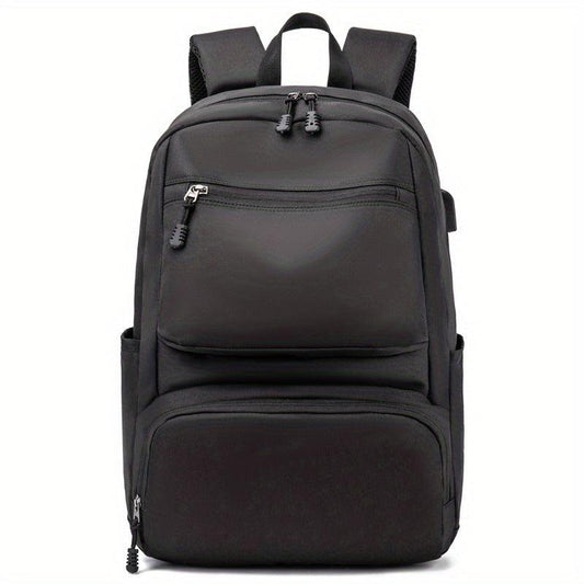 Men's Casual Large Capacity Backpack School Bag With USB Charging Port
