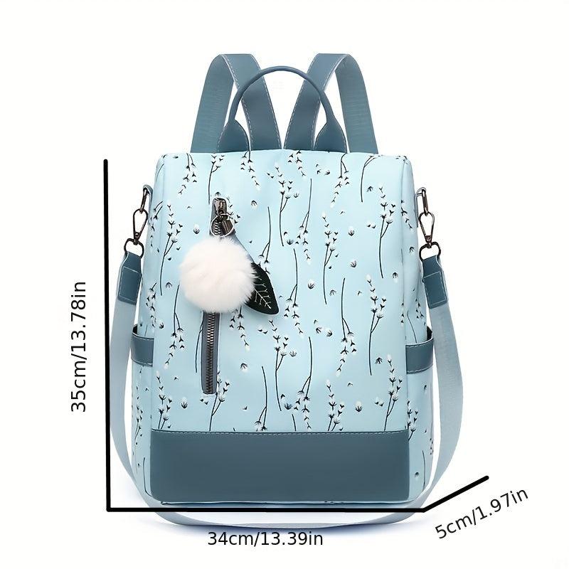 Floral Print Backpack Casual Travel Backpack Versatile Women's Backpack