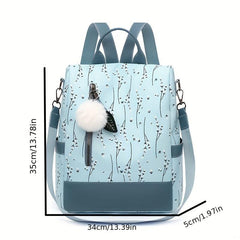 Floral Print Backpack Casual Travel Backpack Versatile Women's Backpack