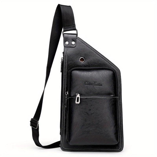 Casual PU Leather Shoulder Bag Small Chest Bag Crossbody Bag