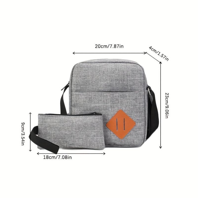 3pcs Backpack Crossbody Bag And Pen Bag Set Large Capacity Travel Bag