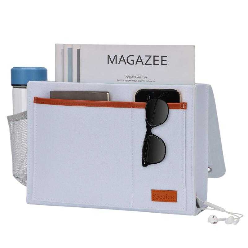 Bedside Caddy Hanging Organizer Sofa Armchair Pocket 3 Felt Pockets