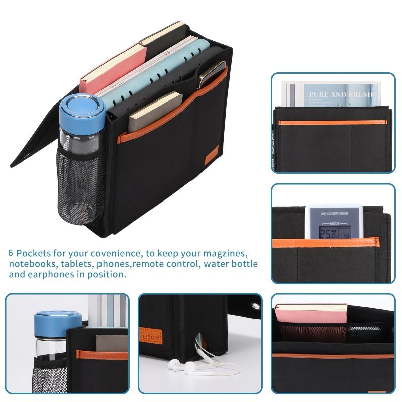 Bedside Caddy Hanging Organizer Sofa Armchair Pocket 3 Felt Pockets